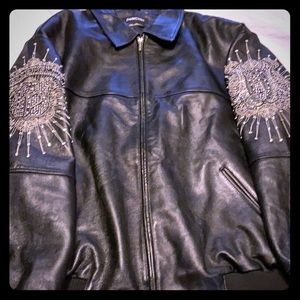 BLACK LEATHER PELLE PELLE BOMBER